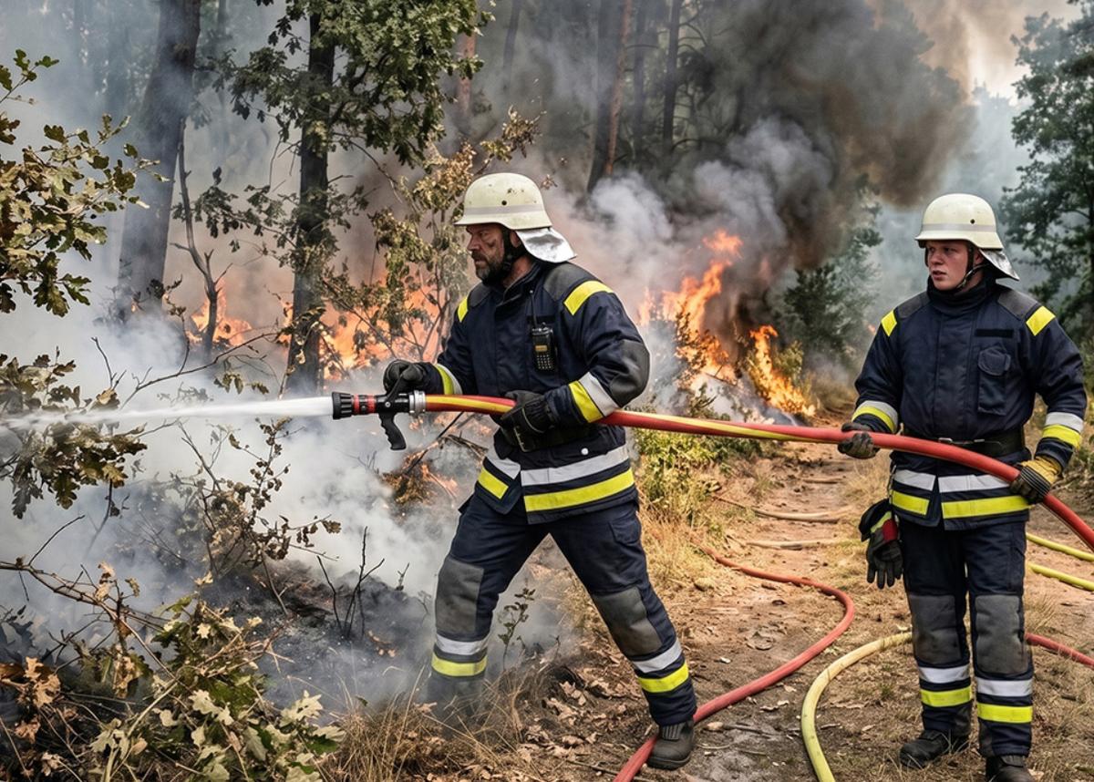 Feuerwehr bek&auml;mpft Vegetationsbrand