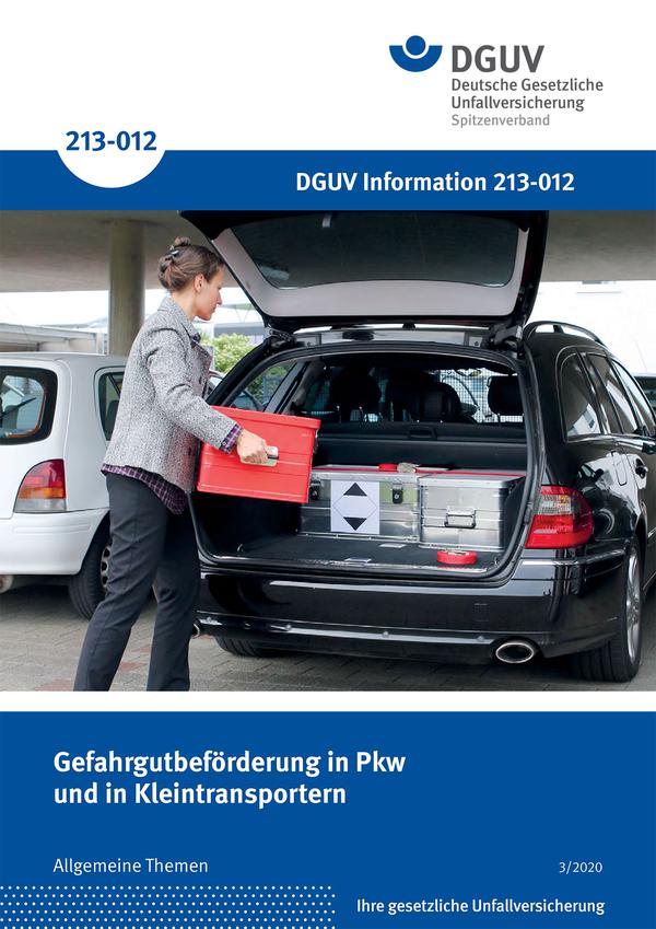 Detailseite: DGUV Informationen – Gefahrgutbeförderung in PKW und in Kleintransportern