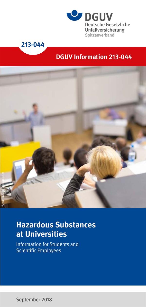 Detailseite: DGUV Informationen – Hazardous Substances at Universities – Information for Students and Scientific Employees