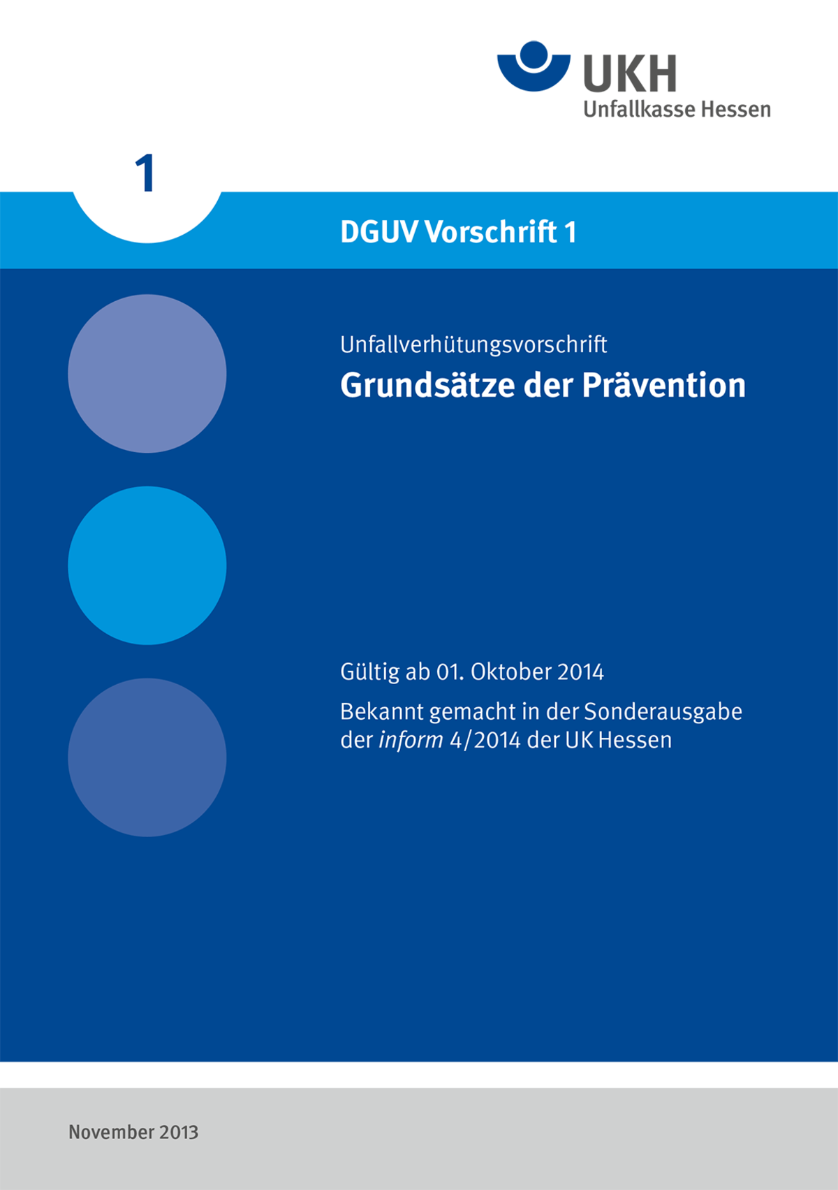 Titel "Grundsätze der Prävention – DGUV Vorschrift 1"