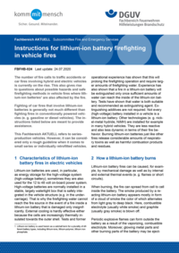 Externe Publikation ansehen: Merkblätter – Instructions for lithium-ion battery firefighting in vehicle fires