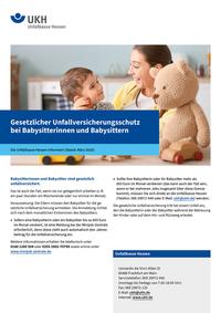 Detailseite: Merkbl&auml;tter &ndash; Gesetzlicher Unfallversicherungsschutz bei Babysitterinnen und Babysittern