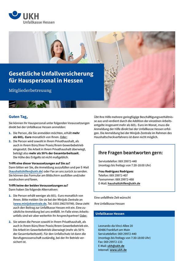 Detailseite: Formulare (PDF) &ndash; Anmeldung von Hauspersonal in Hessen