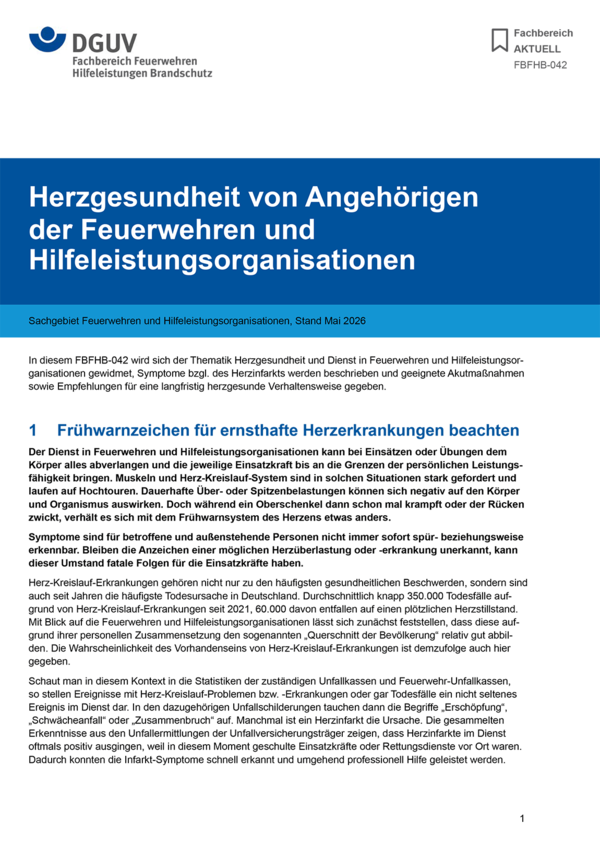 Externe Publikation ansehen: Herzgesundheit von Angeh&ouml;rigen der Feuerwehren und Hilfeleistungsorganisationen