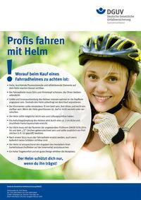 Detailseite: DGUV Informationen – Profis fahren mit Helm (Plakat)