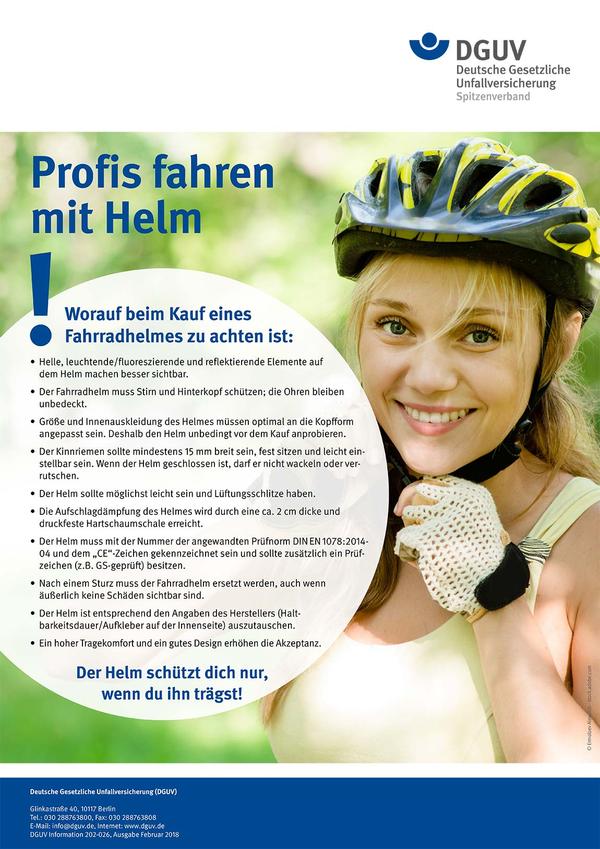 Medium runterladen: Profis fahren mit Helm (Plakat)